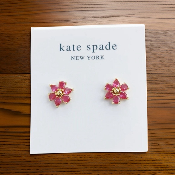 KATE SPADE • First Bloom Stud Earrings Pink Multi - Picture 4 of 4